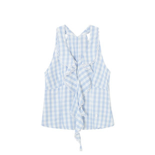 SOMESOWE2025 夏季法式V领设计感减龄纯欲风蕾丝挂脖背心上衣内搭