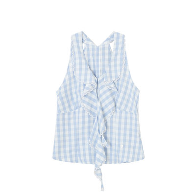 SOMESOWE法式V领蕾丝挂脖上衣