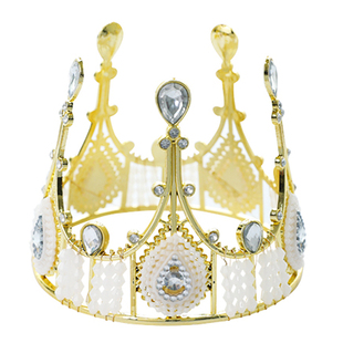 十个装皇冠蛋糕装饰摆件成人儿童女王皇冠婚礼珍珠满天星网红摆件