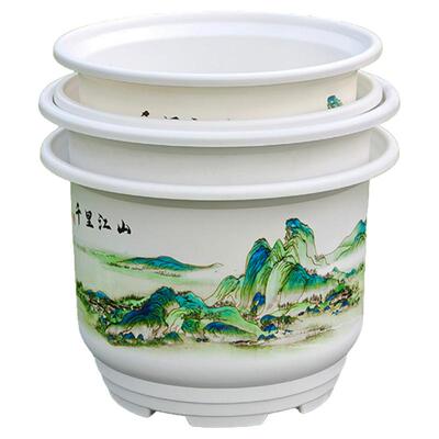 春霖山鸟仿陶瓷加厚大号花盆