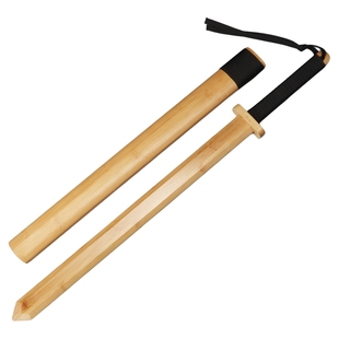 一体竹制安全八面汉剑单双手竹质木剑男孩儿童玩具礼物大宝剑带鞘