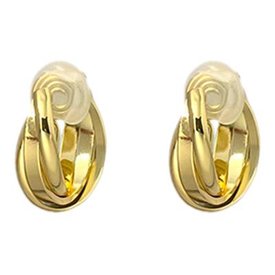 GMI无耳洞金色交叉金属耳夹女欧美轻奢耳饰小众高级感蚊香盘耳环