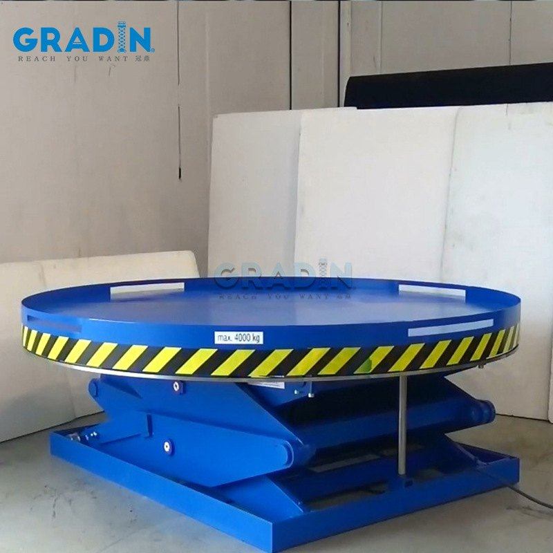 升降旋转舞台1吨2吨5吨10吨固定剪叉式升降平台升降机汽车旋转台