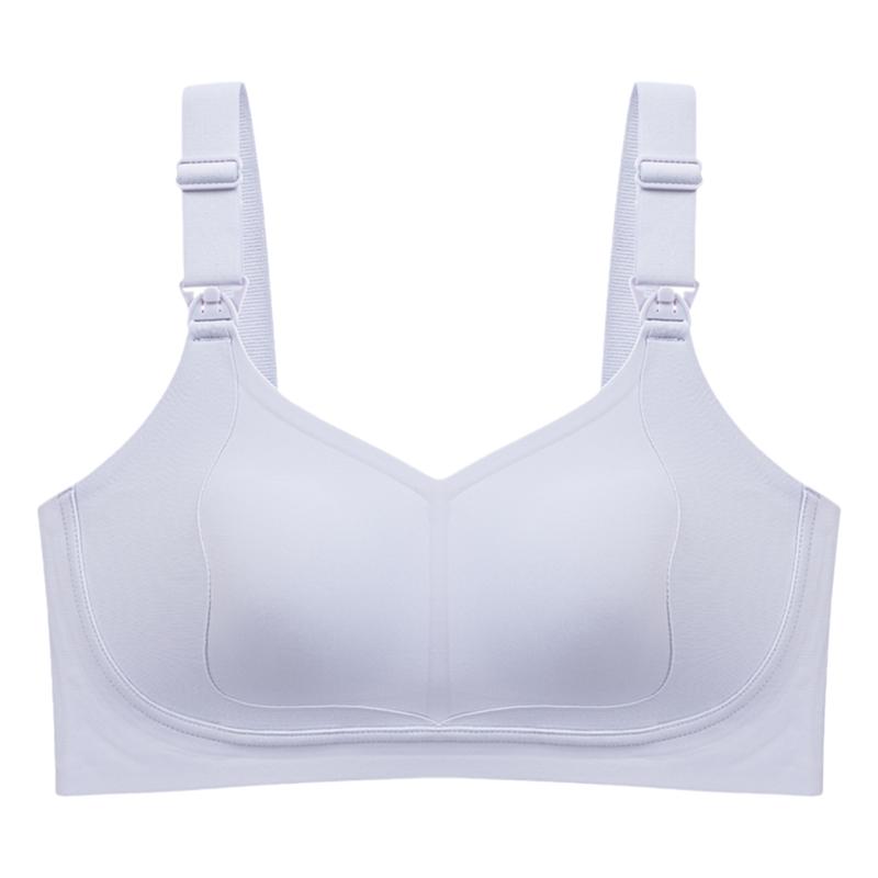 哺乳内衣7A级抑菌聚拢防下垂无钢圈上开扣大胸显小薄款怀孕内衣女