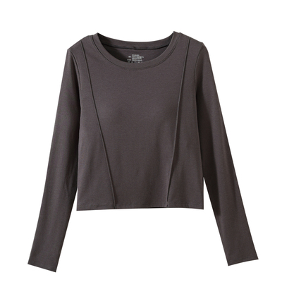 可内搭可外穿~带胸垫女士长袖T恤