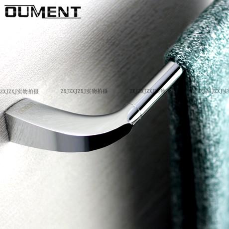 全铜浴室毛巾架 卫生间304不锈钢浴巾置物架 高端极简单杆毛巾杆