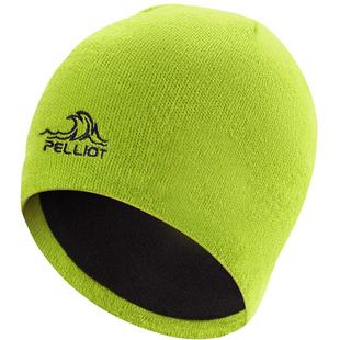 【晴川】伯希和户外针织帽荧光绿Polartec登山冷帽滑雪羊毛帽子女