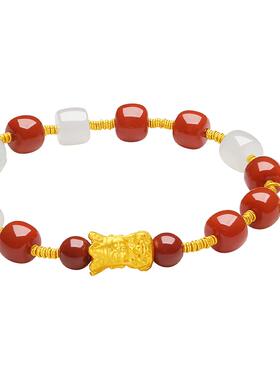 周六福金镶玉地藏王菩萨手串