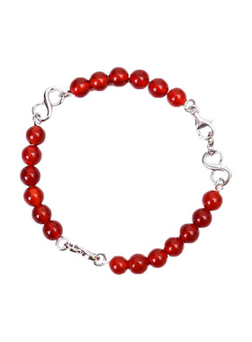 端午节礼物复古925银镶红玛瑙个性中国风手链本命年红色银手链