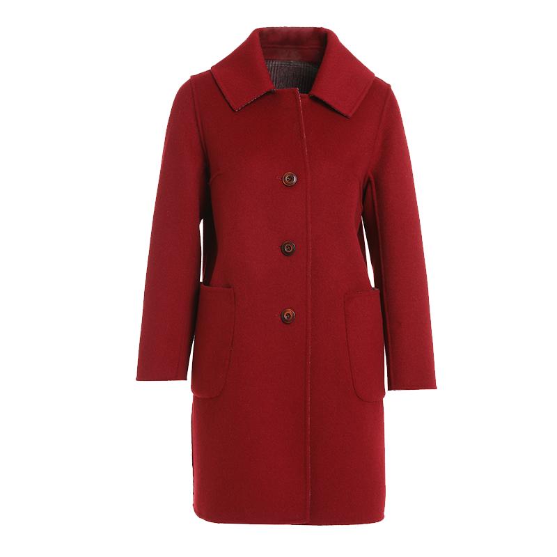 【绵羊毛】乔万尼新品双面呢大衣两面穿设计感高级感EI4A536