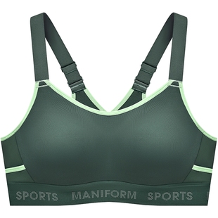 【高强度】曼妮芬透气女士运动文胸背心款吸湿速干带杯瑜伽内衣