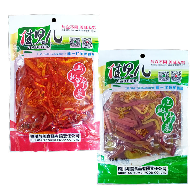 甘肃平凉庄浪四川特产佳贝儿泡椒野菜200克袋装香辣下饭蕨菜包邮