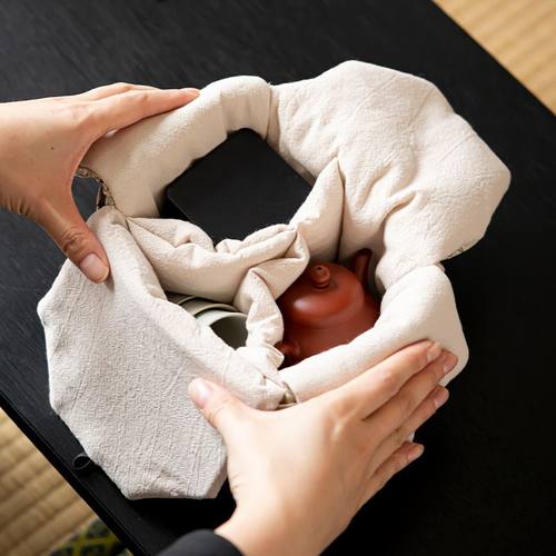 九匠风户外旅行茶具壶布收纳包云锦便携收纳盒茶壶艺一两杯收纳袋