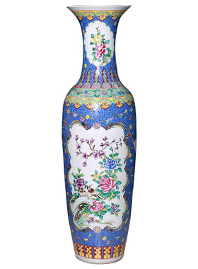 景德镇仿古粉彩客厅电视柜插花