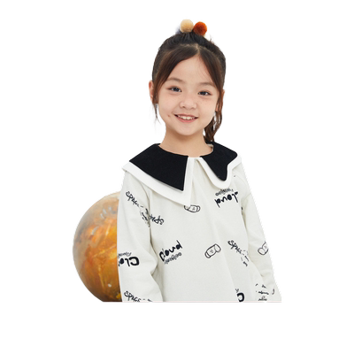 【太空漫游】美特斯邦威童装moomoo女童不对称领衬衫秋新款