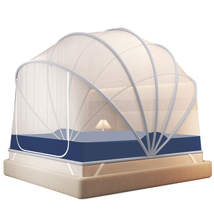 懒人免安装折叠蚊帐家用2026新款卧室婴儿童蒙古包全罩式纹帐1米5
