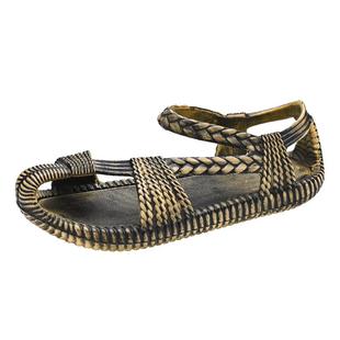 凉鞋男款夏季外穿防滑罗马编织草鞋海边涉水开车大码运动沙滩拖鞋