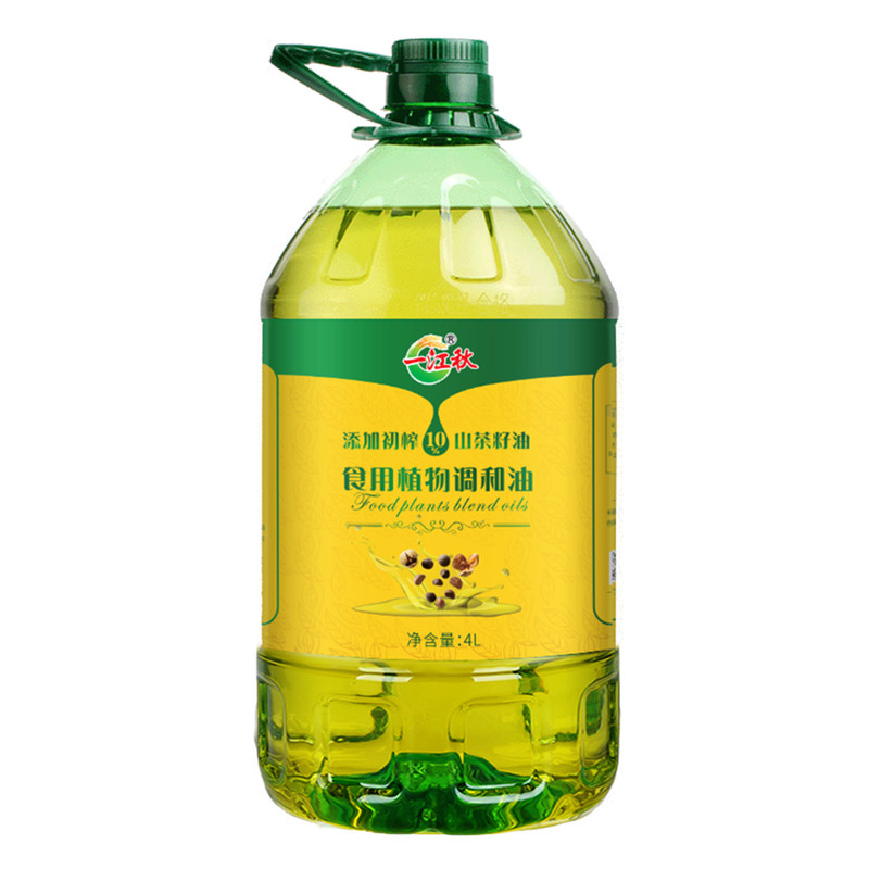 一江秋添加10%山茶籽油植物调和油4L家用厨房食用油凉拌炒菜油