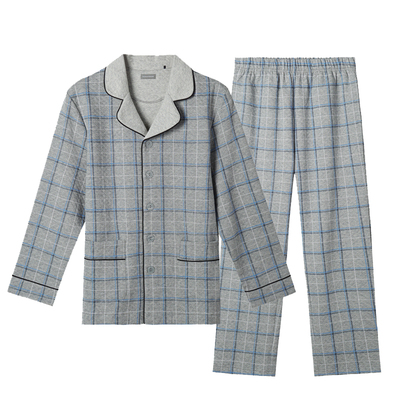 德国男士长裤夹棉中厚睡衣套装