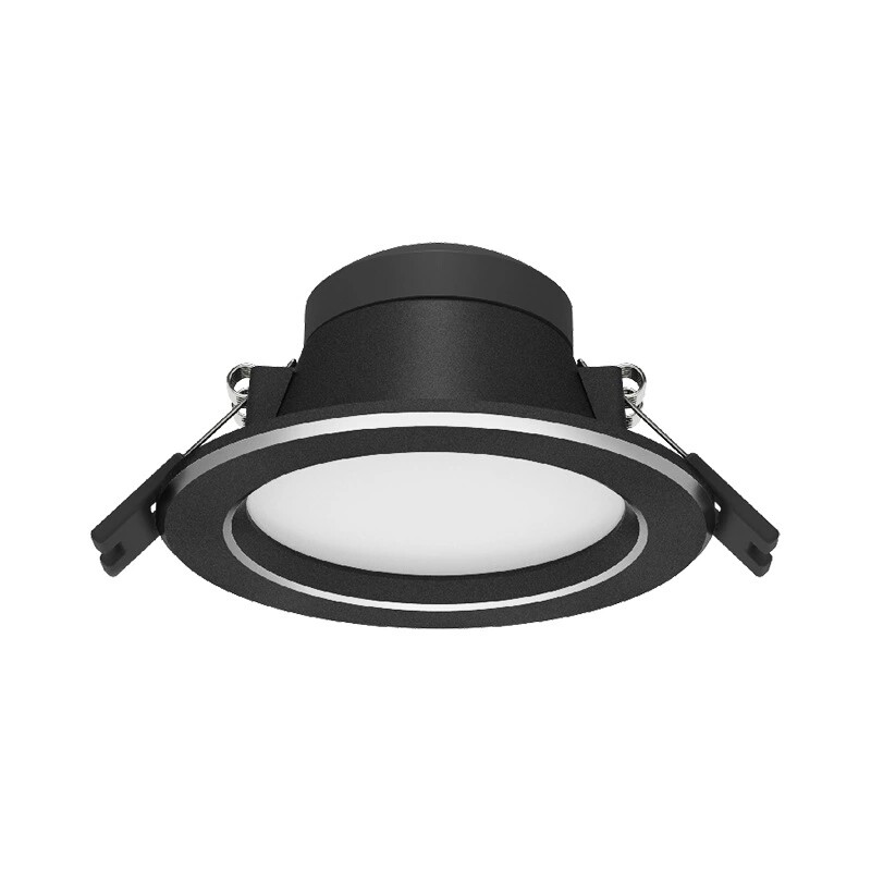 佛山照明led筒灯嵌入式黑色灰色银边铝壳三色变光天花灯6w5w孔灯