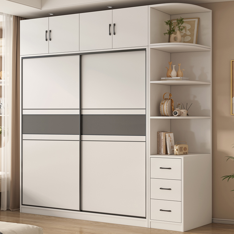 衣柜卧室家用实木生态板2024爆款新款柜子出租房用推拉门简易衣柜
