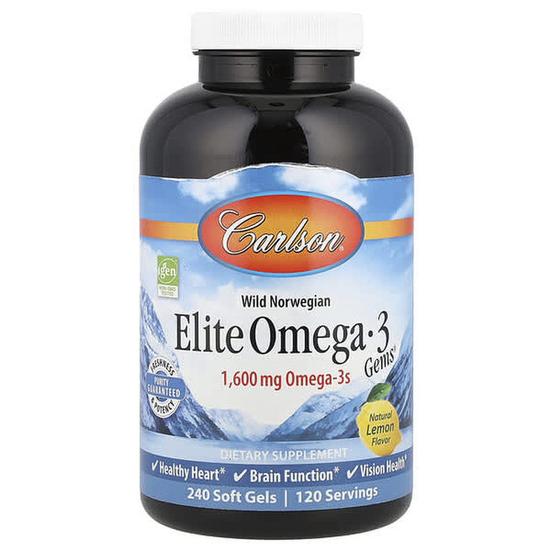 Carlson挪威深海浓缩鱼油Omega-3软胶囊高含量助力心脑眼健康