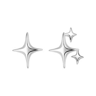 999纯银针四芒星耳钉女气质设计感星星耳环2025年新款ins小众耳饰