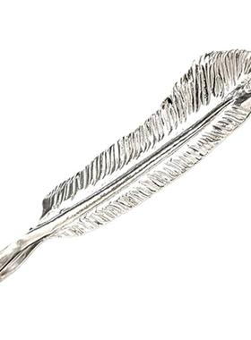 白木黑冰原创925纯银吊坠个性潮牌女朋克羽毛项链送女友礼物