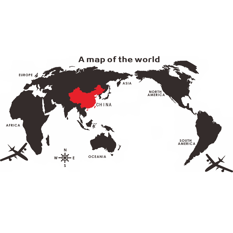 世界地图亚克力立体墙贴