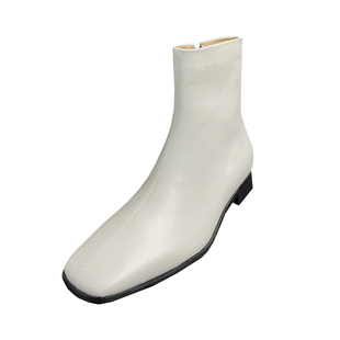 MRCYC切尔西靴男士秋冬季韩系高帮英伦风方头皮鞋增高百搭马丁靴