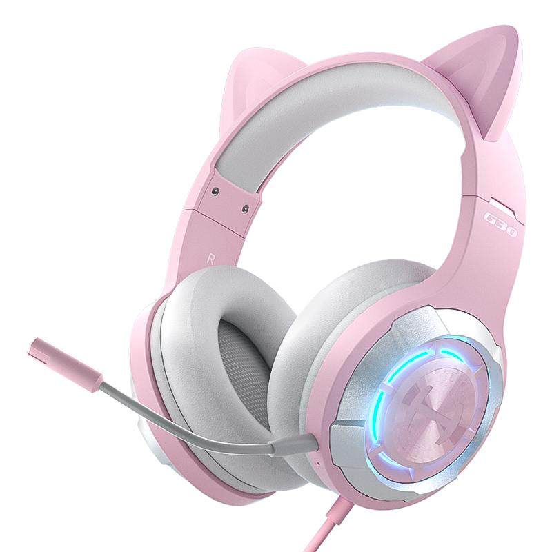 漫步者G30II猫耳头戴式耳机游戏电竞专用电脑耳麦有线吃鸡男女生