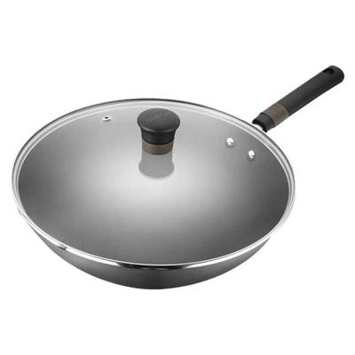 苏泊尔炒锅真不锈无涂层有钛铁锅平底炒菜锅燃气明火专用HC32A3