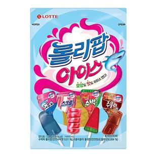 韩国进口LOTTE乐天冰激凌四味棒棒糖鲨鱼可乐糖果儿童休闲小零食
