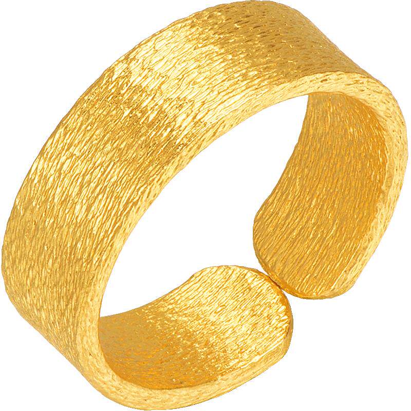 明牌珠宝古法黄金万代吉祥对戒
