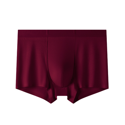 大码红色喜庆中腰四角裤