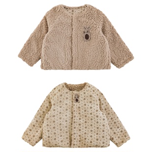 幼悠女童2025冬季新款正反两穿儿童棉服保暖抗寒棉袄女孩可爱外套