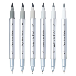 秀普富莱卡勒双头灰度色阶笔秀丽笔软头防水速写手绘笔楷笔秀丽笔绘画专用漫画设计美术学生绘画笔描边草图笔