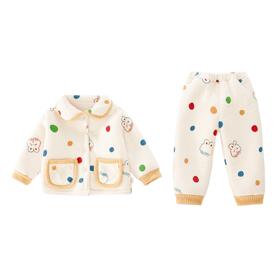 儿童睡衣2025新款冬季三层夹棉