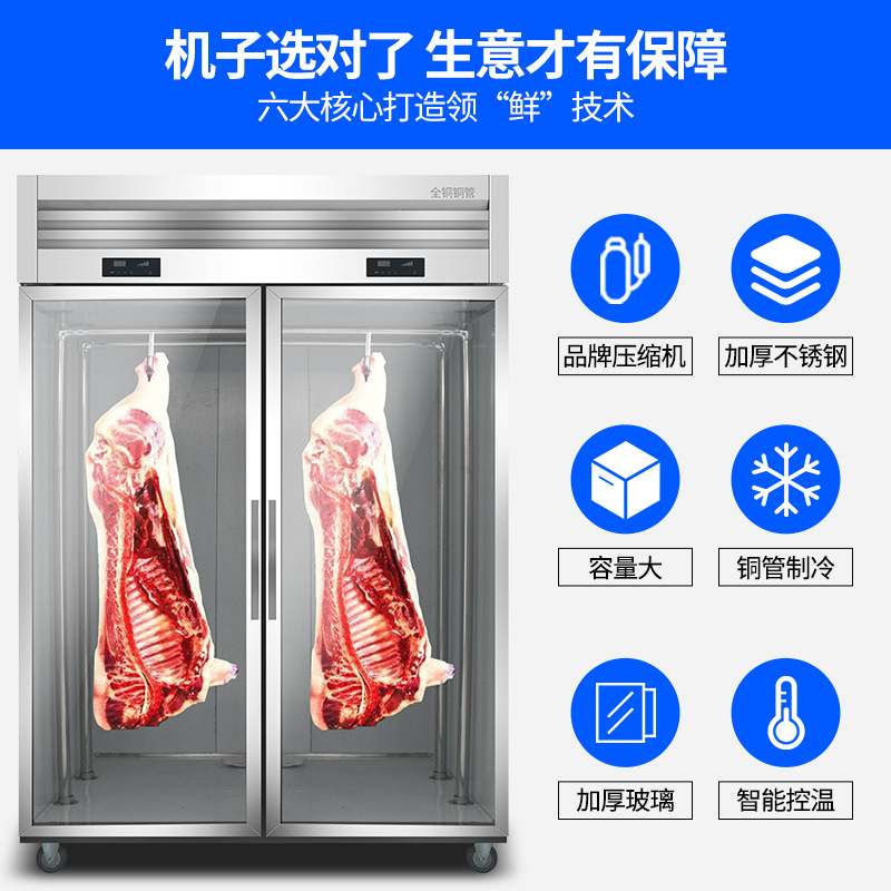 凯丽特商用挂肉柜保鲜鲜肉冷冻柜猪牛羊肉柜冷藏立式冷鲜肉展示柜