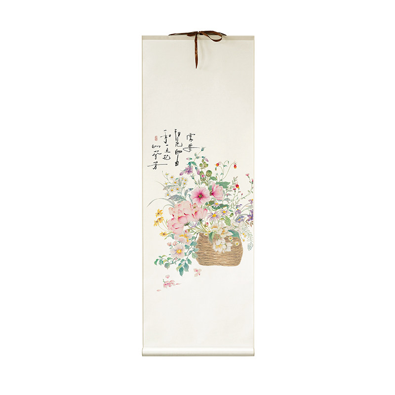 墙蛙客厅餐厅卷轴挂画新中式复古