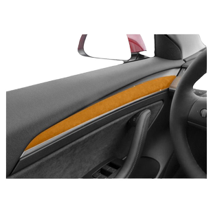 特斯拉model3Y车门面板贴装饰条Alcantara翻毛皮车内门板保护盖罩