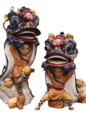 石湾公仔陶瓷舞狮子黄飞鸿礼品