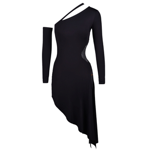 UDANCE拉丁舞训练服套装舞蹈服舞服成人练功服拼接性感连衣裙 A76