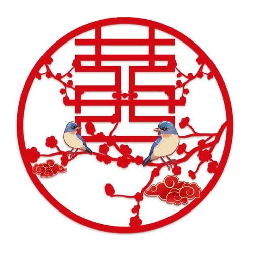 喜字结婚专用婚房装饰贴纸大窗贴大门喜字贴婚礼布置用品囍字门贴