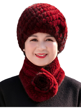 编织皮草针织帽逛街出游女士冬天