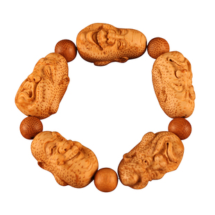 名家张念超喜怒哀乐愁满钉竹根老料高密度纯手工精工雕刻手串手持