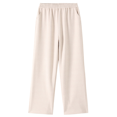 白色糯米阔腿裤女秋冬新款加绒