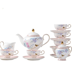 华光陶瓷 高档欧式咖啡具 骨瓷茶咖具 咖啡杯套装 富贵牡丹