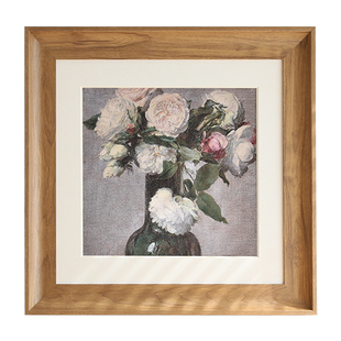 正方形圆形装裱画框书法国画33厘米38cm50相框挂墙十字绣框架定制