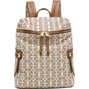 金利来女包2026新款时尚复古印花双肩包大容量背包通勤百搭包包潮